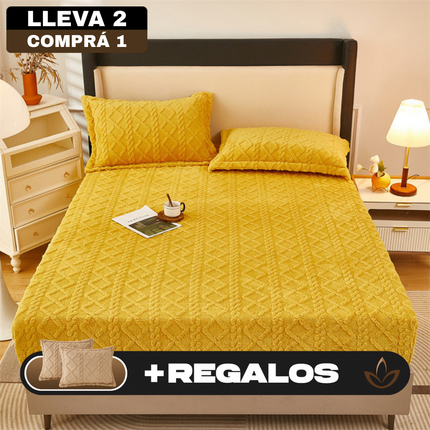 [Llevá 2 Pagá 1] Edredón en Lana Suave con Diseño en Relieve + REGALOS: 2 Fundas para Almohadas