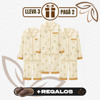 [Llevá 3 Pagá 2] Pijama Femenino Celina en Algodón y Poliéster (¡Noches Perfectas de Sueño!) + Pantufas de Regalo