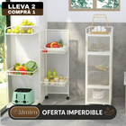 [Llevá 2 Pagá 1] Armario Organizador Articulado de 4 Niveles Hecho en Acero Inoxidable con Rueditas