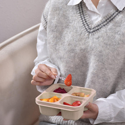 [Llevá 10 Pagá 5] Recipientes Resistentes para Snack de 4 Compartimentos con Tapa Antifugas