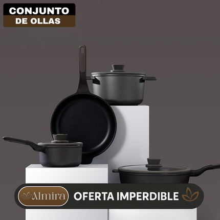Conjunto Completo de Cocina con Triple Capa de Acero Inoxidable, Tapa de Vidrio y Tecnología Antiadherente