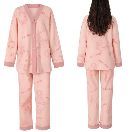 [Llevá 3 Pagá 2] Pijama Femenino Celina en Algodón y Poliéster (¡Noches Perfectas de Sueño!) + Pantufas de Regalo