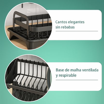 Escurridor 3 en 1 de Acero Inoxidable Multifuncional con Asas Plegables y Base Antideslizante + REGALO: Kit de Utensilios de Cocina