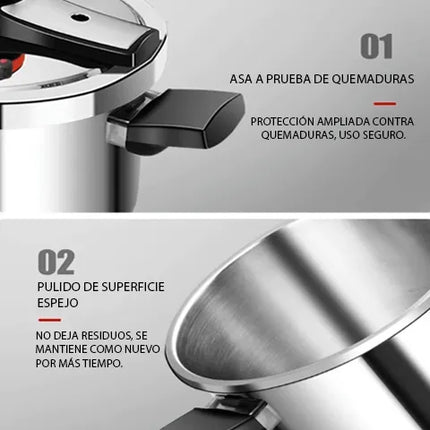 [Llevá 2 Pagá 1] Olla a Presión Supor de 3 Capas de Acero Inoxidable con Manijas de Goma | Seguridad Total para tu Cocina + Kit de Utensilios de Cocina