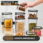 Conjunto de 10 Potes Organizadores Herméticos de Plástico con Tapa Selladora al Vacío