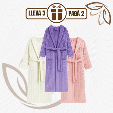 [Llevá 3 Pagá 2] Bata de Mujer Velvet Aterciopelada 100% Algodón (Abrigo y Elegancia para el Invierno!)